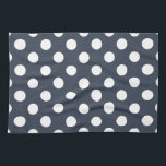 White polka dots on blue-grey tea towel<br><div class="desc">White polka dots on blue-grey</div>