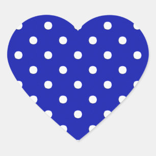 white polka dots on blue heart sticker
