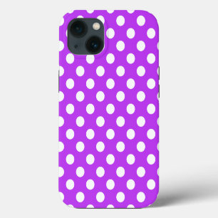 White polka dots on bright purple Case-Mate iPhone 13 Case