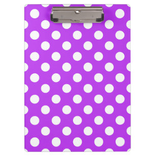 White polka dots on bright purple clipboard