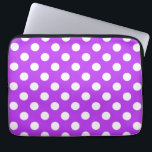 White polka dots on bright purple laptop sleeve<br><div class="desc">White polka dots on bright purple</div>