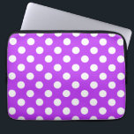 White polka dots on bright purple laptop sleeve<br><div class="desc">White polka dots on bright purple</div>
