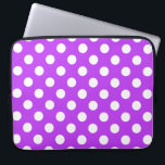 White polka dots on bright purple laptop sleeve<br><div class="desc">White polka dots on bright purple</div>