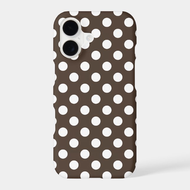 White polka dots on brown (Back)