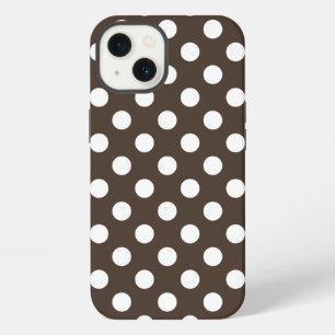 White polka dots on brown Case-Mate iPhone case