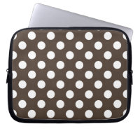 White polka dots on brown