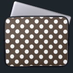 White polka dots on brown laptop sleeve<br><div class="desc">White polka dots on brown</div>