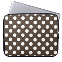 White polka dots on brown