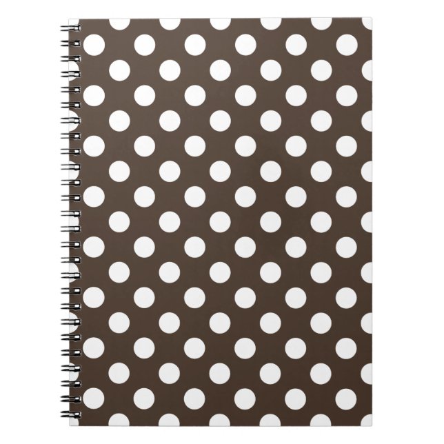 White polka dots on brown notebook (Front)