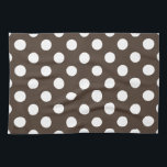 White polka dots on brown tea towel<br><div class="desc">White polka dots on brown</div>