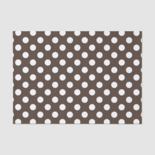 White polka dots on brown tissue paper