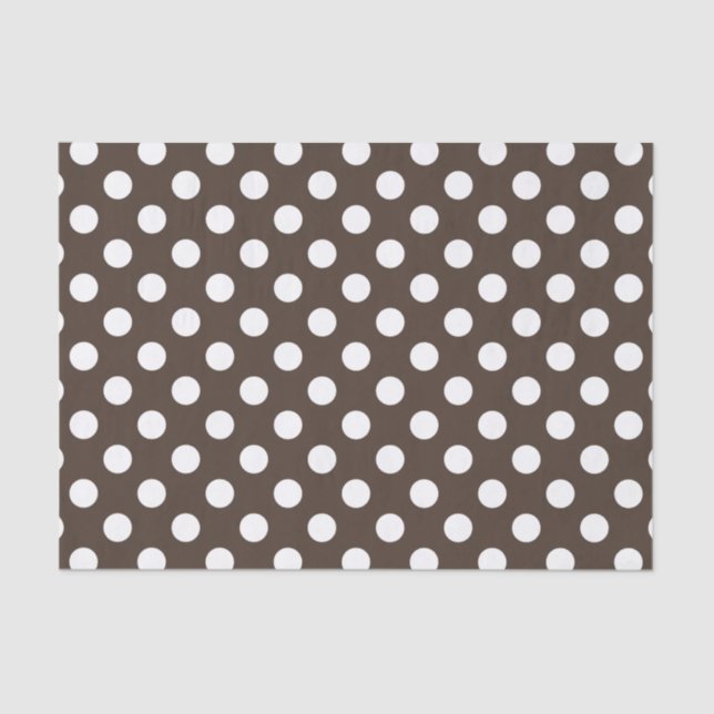 White polka dots on brown tissue paper (Front)