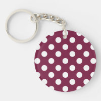 White polka dots on burgundy