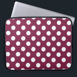 White polka dots on burgundy laptop sleeve<br><div class="desc">White polka dots on burgundy</div>