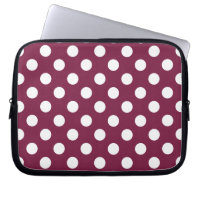 White polka dots on burgundy