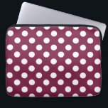 White polka dots on burgundy laptop sleeve<br><div class="desc">White polka dots on burgundy</div>