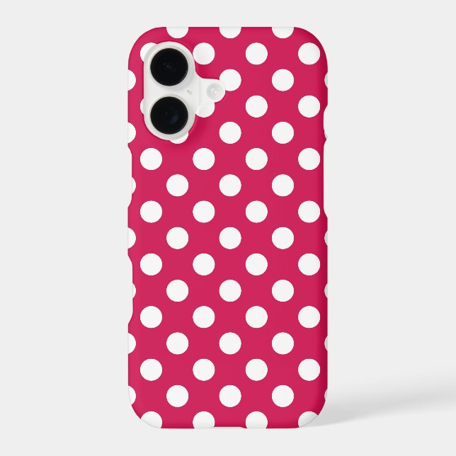 White polka dots on cerise (Back)