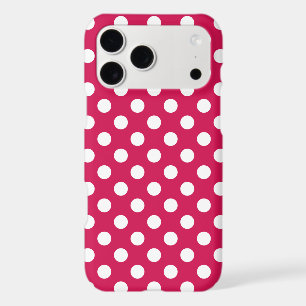White polka dots on cerise