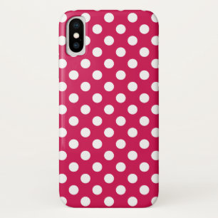White polka dots on cerise iPhone x case