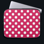 White polka dots on cerise laptop sleeve<br><div class="desc">White polka dots on cerise</div>