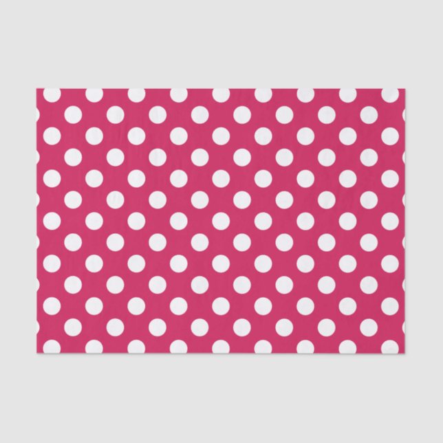 White polka dots on cerise tissue paper (Front)