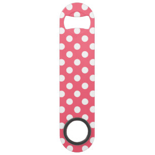 White polka dots on coral