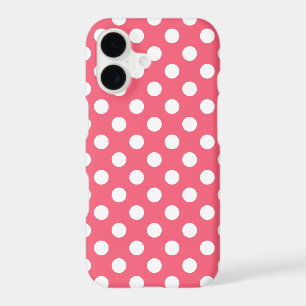 White polka dots on coral