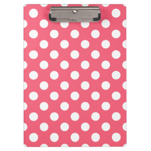 White polka dots on coral clipboard