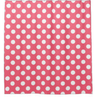 White polka dots on coral