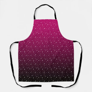 White polka dots on crimson and black gradient. apron