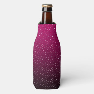 White polka dots on crimson and black gradient. bottle cooler