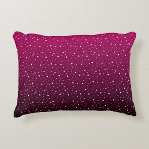White polka dots on crimson and black gradient. decorative cushion
