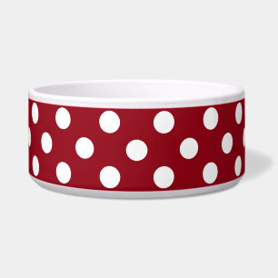 White Polka Dots on Crimson Red