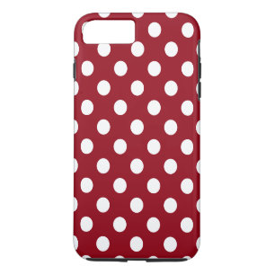 White Polka Dots on Crimson Red iPhone 8 Plus/7 Plus Case