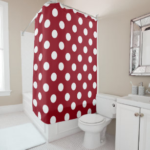 Red Polka Dots Shower Curtains Zazzle Co Uk