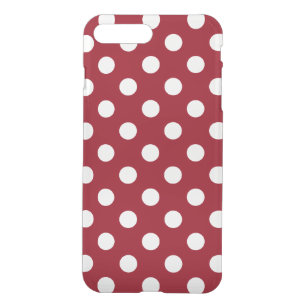 White Polka Dots on Crimson Red iPhone 8 Plus/7 Plus Case