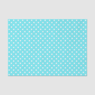 white polka dots on cyan aqua background tissue paper