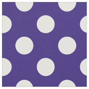 White polka dots on dark blue fabric