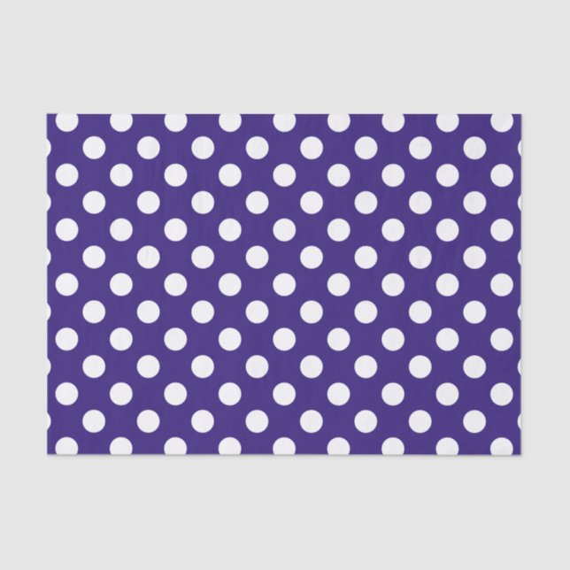 White polka dots on dark blue tissue paper (Front)