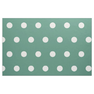 White Polka Dots on Deep Teal Fabric