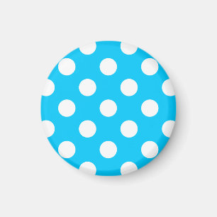 White polka dots on electric blue magnet