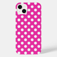 White polka dots on fuchsia