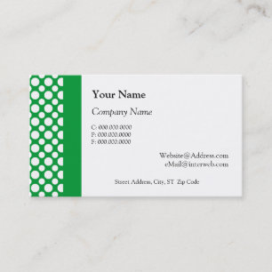 White Polka Dots on Green Business Cards