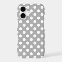 White polka dots on grey
