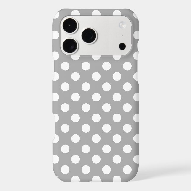 White polka dots on grey (Back)