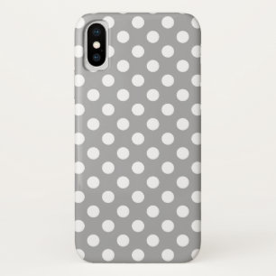 White polka dots on grey iPhone x case