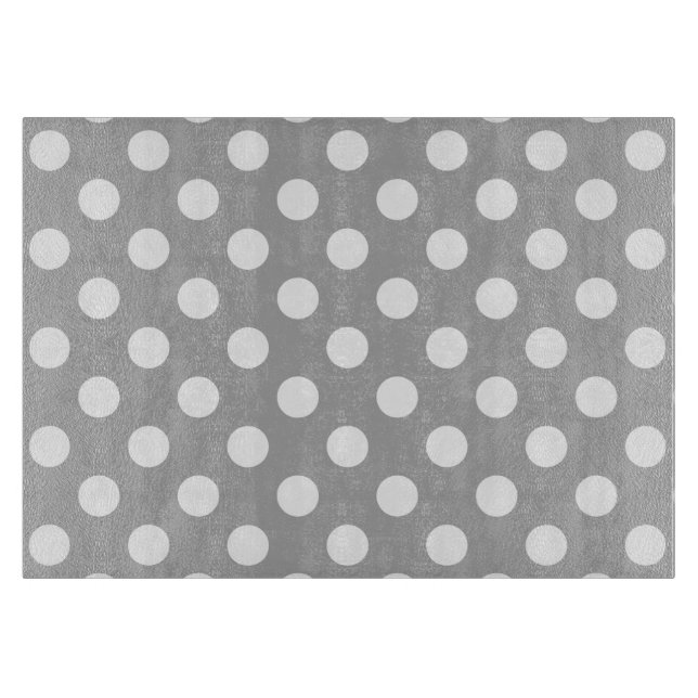 White polka dots on grey cutting board (Front)