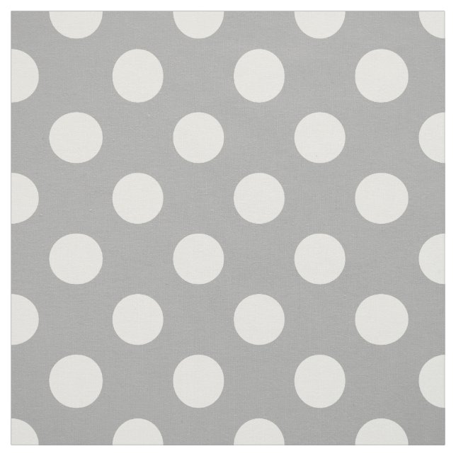 White polka dots on grey fabric (Swatch)