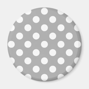 White polka dots on grey magnet