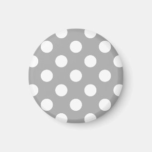 White polka dots on grey magnet